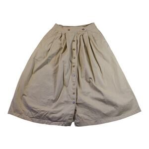 90s Summit Sportwear khaki button-front midi skirt — Made in El Salvador